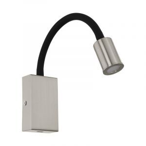 Plastikowy nowoczesny kinkiet niklowy, Cafer, 4W, 3000K LED, z przełącznik