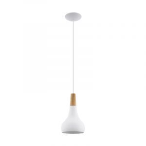Stalowa lampa wisząca biała, Tjebbe