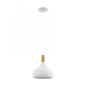 Stalowa lampa wisząca biała, Tjebbe