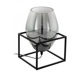 Stalowa design lampa stołowa czarna, Josephus, z przełącznik