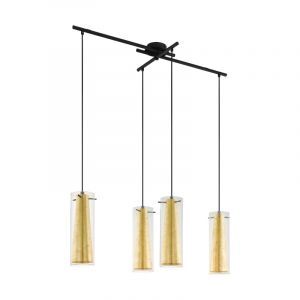 Szklana nowoczesna lampa wisząca złota, Barceno