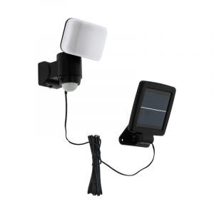 Plastikowy kinkiet solarny zewnętrzny czarny, Frits, 5W, 6500K LED, IP44