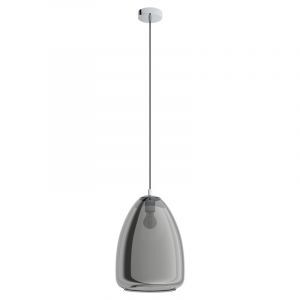 Szklana design lampa wisząca chromowana, Fredericus