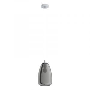 Szklana design lampa wisząca chromowana, Fredericus