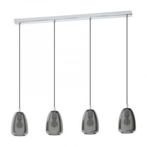 Szklana design lampa wisząca chromowana, Fredericus