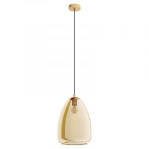 Szklana design lampa wisząca bursztynowa, Fredericus
