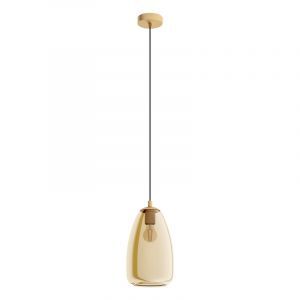Szklana design lampa wisząca bursztynowa, Fredericus