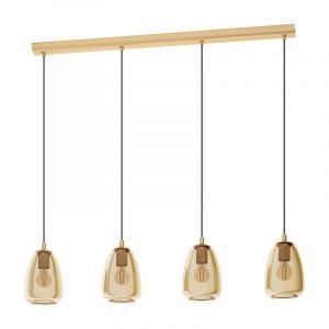 Szklana design lampa wisząca bursztynowa, Fredericus