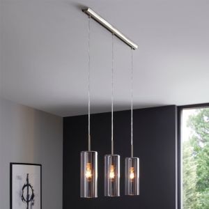 Szklana design lampa wisząca szara, Tino
