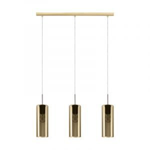Szklana design lampa wisząca złota, Tino