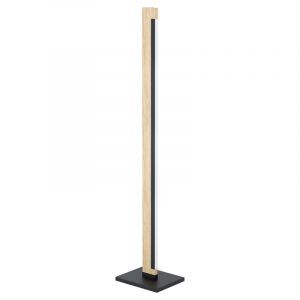 Drewniana lampa stojąca brązowa, Ludovica, 22W, 3000K LED, z przełącznik