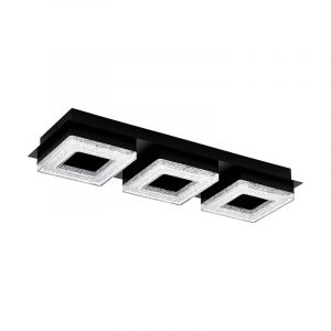 Stalowy design plafon sufitowy czarny, Arjo, 4W, 3000K LED