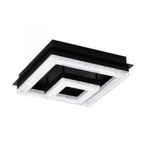Stalowy design plafon sufitowy czarny, Arjo, 12W, 3000K LED