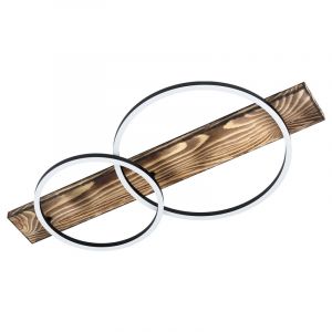 Drewniany plafon sufitowy brązowy, Annebel, 12W, 3000K LED
