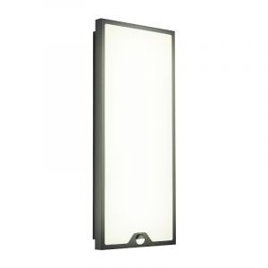Stalowy nowoczesny kinkiet zewnętrzny z czujnikiem ruchu czarny, Lydian, 18,5W, 3000K LED, IP44