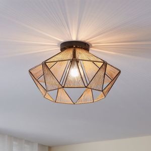 Stalowa rustykalna lampa sufitowa brązowa, Yessica