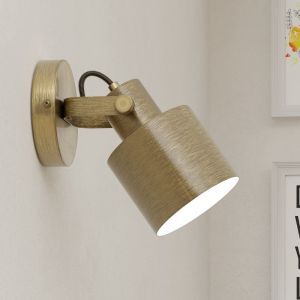 Aluminiowy industrialny reflektor ścienny złoty, Kwinten