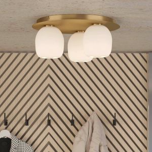 Szklana design lampa sufitowa biała, Jeannine
