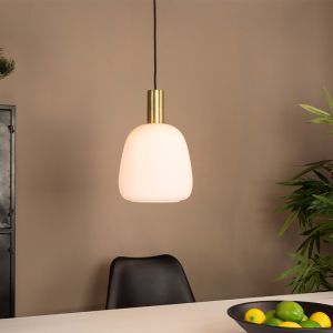 Szklana design lampa wisząca biała, Jeannine