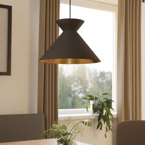 Tkanina industrialna lampa wisząca czarna, Jasmine