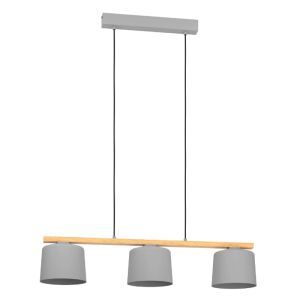 Drewniana lampa wisząca szara, Jeannot