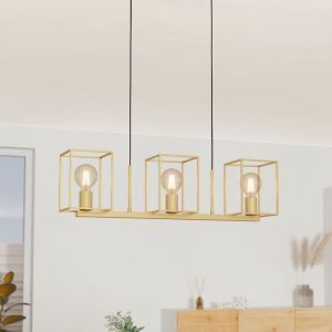 Aluminiowa industrialna lampa wisząca złota, Teis