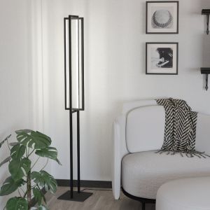 Aluminiowa nowoczesna lampa stojąca czarna, Lianne, 34W, regulowana ciepła do zimnej bieli LED, ściemniana w 3 krokach