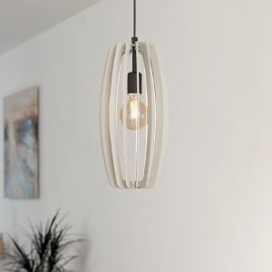 Drewniana lampa wisząca szara, Wilko