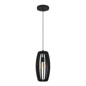 Drewniana lampa wisząca czarna, Wilko