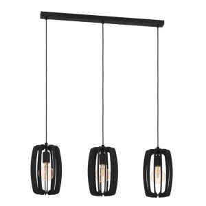 Drewniana lampa wisząca czarna, Wilko