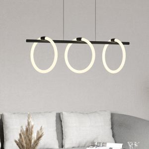 Aluminiowa nowoczesna lampa wisząca czarna, Thibaut, 9W, 3000K LED