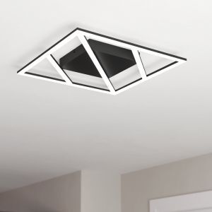 Aluminiowy design plafon sufitowy czarny, Kenley, 21W, regulowana ciepła do zimnej bieli LED, ściemniana w 3 krokach