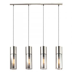 Szklana design lampa wisząca niklowa, Xena