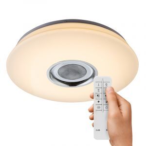 Plastikowy plafon sufitowy biały, Adali, 18W, RGBW LED, z pilot