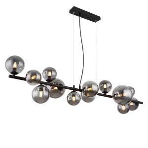 Szklana design lampa wisząca nad stół do jadalni czarna, Melinda