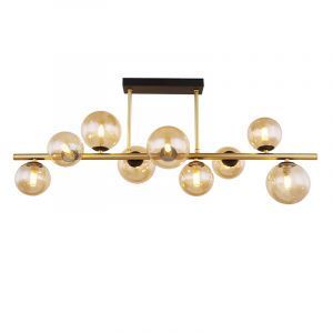 Szklana design lampa sufitowa bursztynowa, Melinda