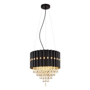 Kryształowy design żyrandol czarny, Moniek