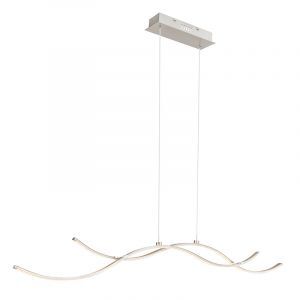Plastikowa nowoczesna lampa wisząca niklowa, Terence, 30W, 3000K LED