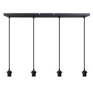 Aluminiowa lampa wisząca bez abażur czarna, Rika