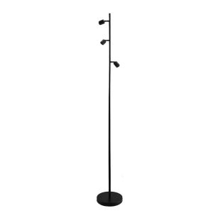 Aluminiowa lampa stojąca bez abażur czarna, Rika, z przełącznik
