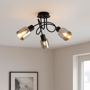 Design lampa sufitowa czarna, Crystal