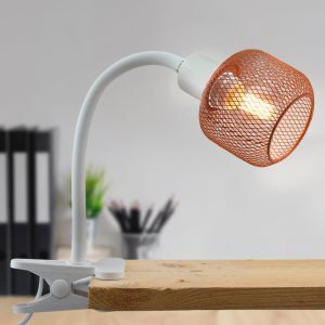 Industrialny reflektor z klamrą pomarańczowy, Emado, z przełącznik