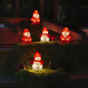 3 Mikołaje LED i 2 bałwany LED, do użytku wewnątrz i na zewnątrz