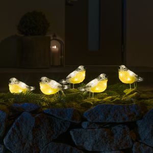 5 ptaków LED, do użytku wewnątrz i na zewnątrz