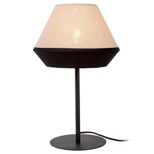 Beżowa lampa stołowa nowoczesna, Kala, z przełącznik