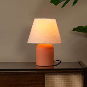 Ceramiczna lampa stołowa pomarańczowa, Macia, z przełącznik