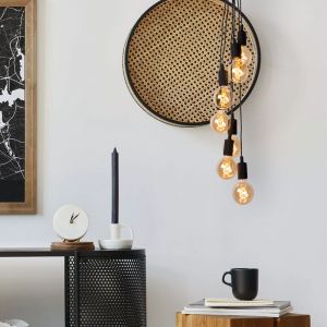 Czarna lampa wisząca nowoczesna, Fix