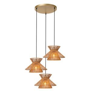 Rattanowa lampa wisząca brązowa, Tasman