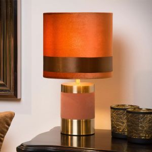 Brązowa lampa stołowa retro, Extravaganza Frizzle, z przełącznik
