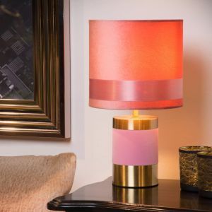 Złota lampa stołowa retro, Extravaganza Frizzle, z przełącznik